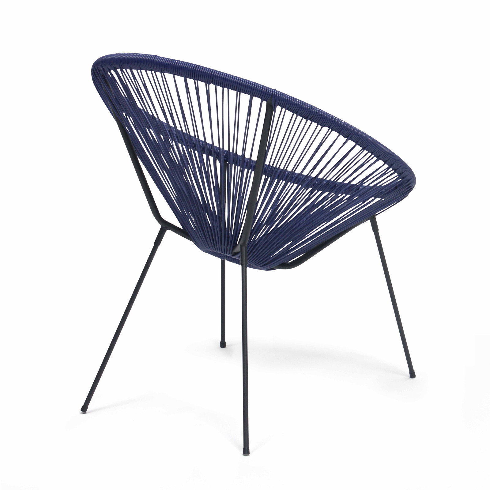 Fauteuil filaire bleu nuit en polyéthylène lot de 2 