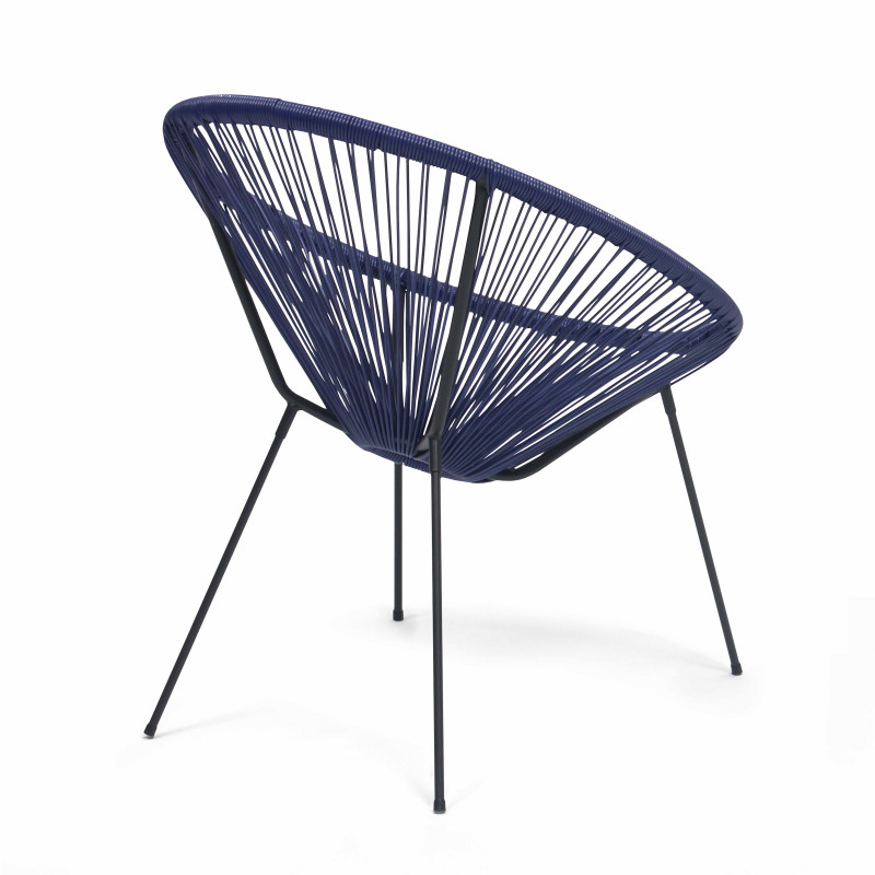 Fauteuil filaire bleu nuit en polyéthylène lot de 2  (4/7)