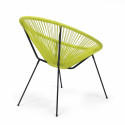 Fauteuil filaire vert en polyéthylène lot de 2 
