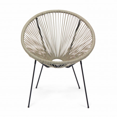Lot de 2 fauteuils de jardin filaires taupe Lot de 2 fauteuils de jardin filaires taupe