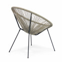 Fauteuil filaire taupe en polyéthylène lot de 2 Fauteuil filaire taupe en polyéthylène lot de 2
