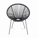 Lot de 2 fauteuils de jardin filaires noir