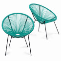 Lot de 2 fauteuils filaires couleur bleu