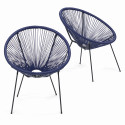 Lote de 2 sillones de hilo azul noche