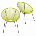 Lot de 2 fauteuils filaires couleur vert
