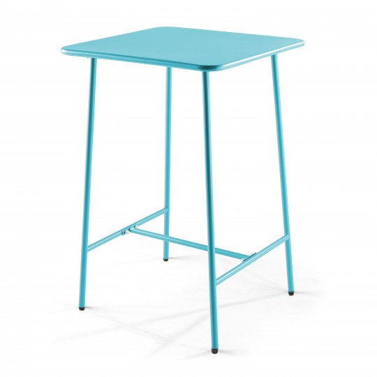 Table de bar bleue en métal
