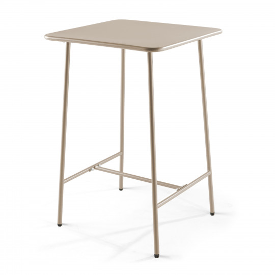 Table de bar haute carrée en acier thermolaqué 2 places | Oviala