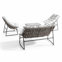Salon de jardin 4 places avec coussins ecru Salon de jardin 4 places avec coussins ecru
