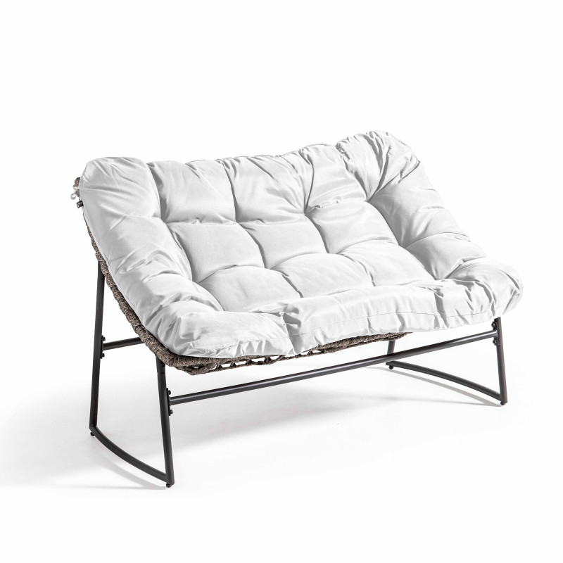 Salon de jardin 4 places avec coussins ecru (3/7)