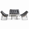 Salon de jardin 4 places avec coussins gris Salon de jardin 4 places avec coussins gris