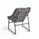 Fauteuil de jardin résine et métal avec coussins gris Fauteuil de jardin résine et métal avec coussins gris