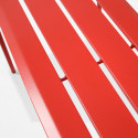 Banquette de jardin en métal - rouge