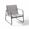 Fauteuil de jardin en textilène noir et écru