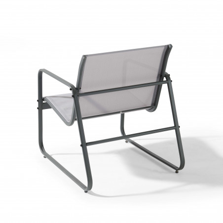 Fauteuil de jardin en textilène noir et beige