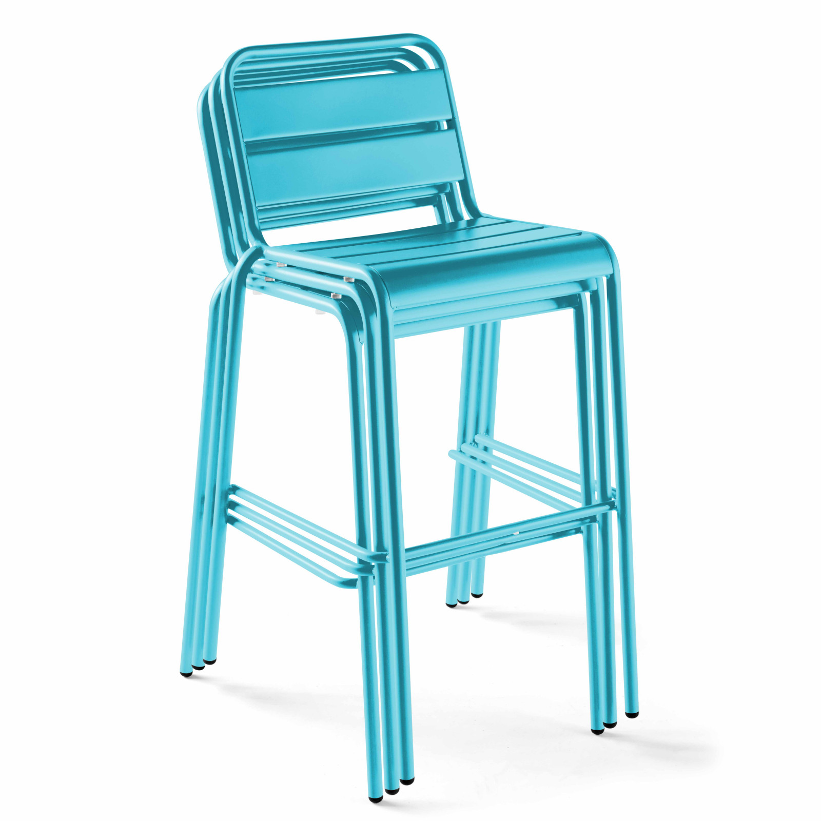 Tabouret empilables en métal palavas bleu