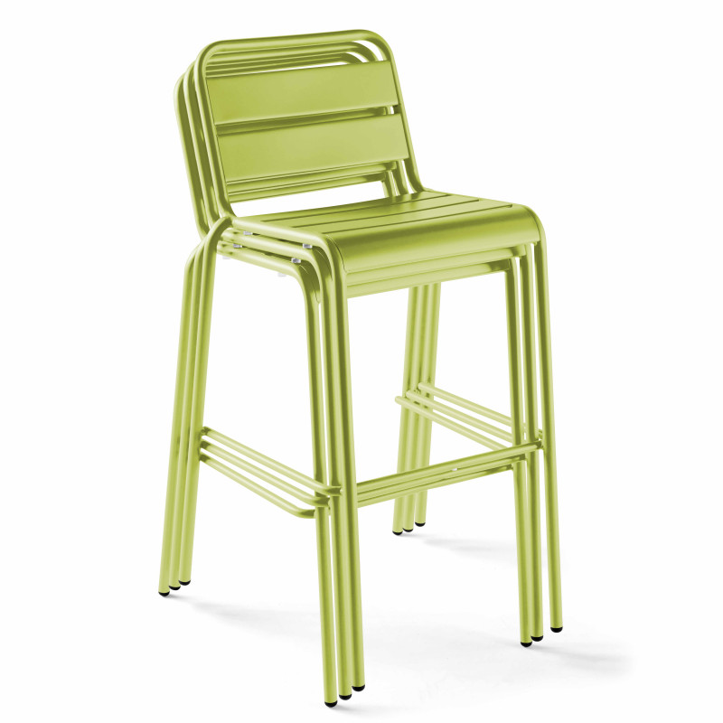 Tabouret empilables en métal palavas vert
