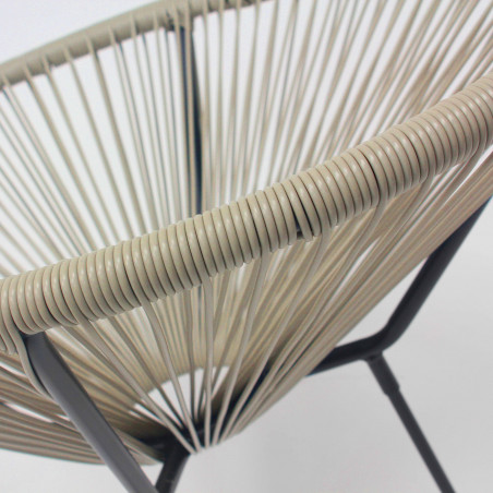 fauteuil filaire en polyéthylène taupe