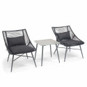 Salon de jardin 2 personnes filaire noir et table basse