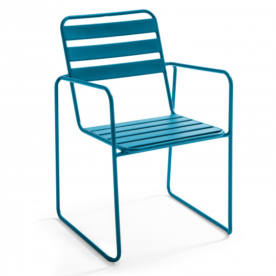 Chaise de jardin en métal avec accoudoirs | Oviala