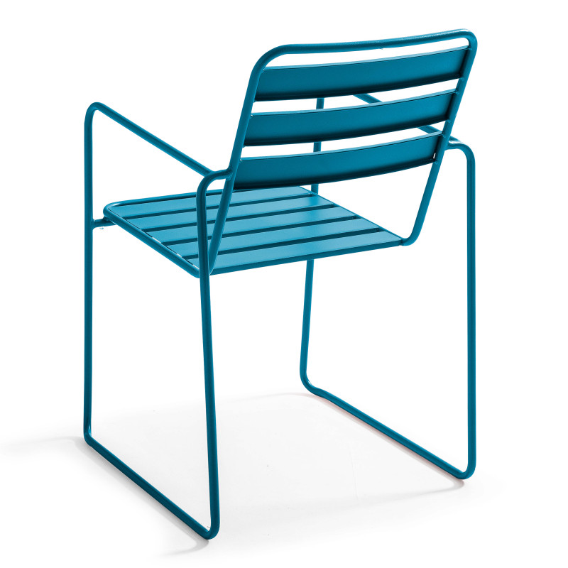Fauteuil de jardin en métal BLEU PACIFIC