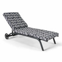 Coussin bain de soleil motif noir et blanc