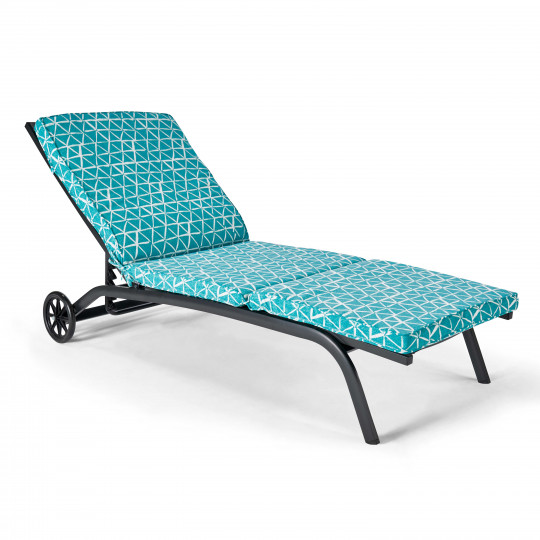 Coussin bain de soleil motif bleu