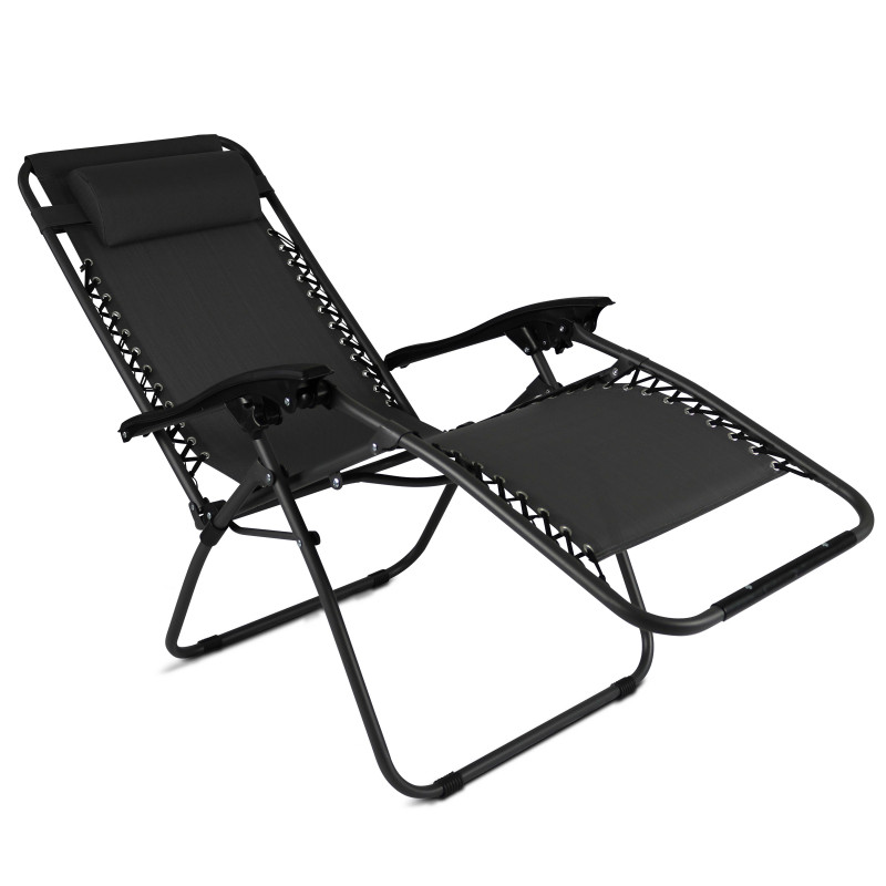 Fauteuil de jardin inclinable NOIR