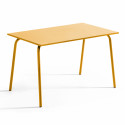 Table rectangulaire en métal JAUNE