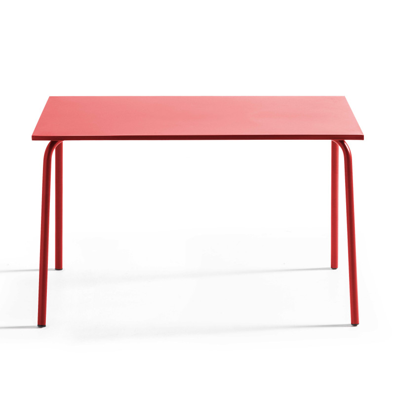 Table ROUGE en métal 4 personnes (2/6)