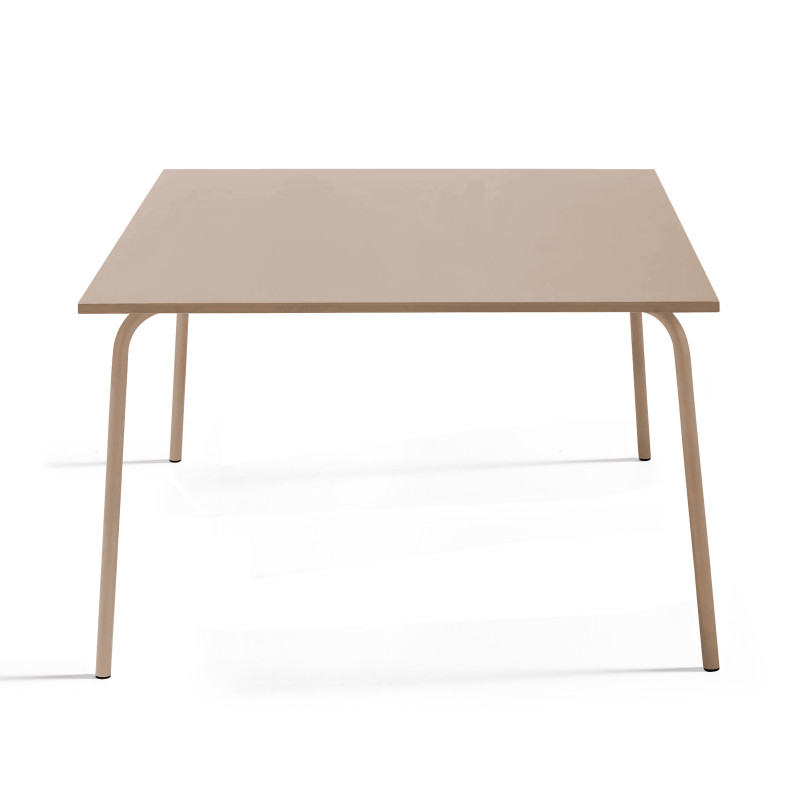 table en métal carrée TAUPE