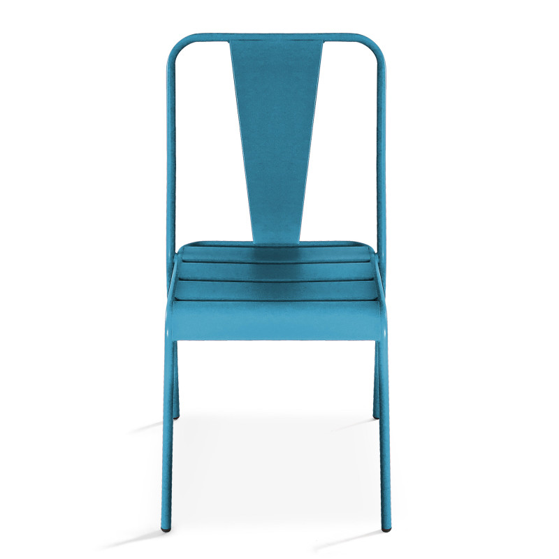 Chaise en métal BLEU PACIFIC (4/6)