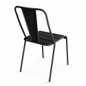 Chaise terrasse grise en métal DIEPPE Chaise terrasse grise en métal DIEPPE