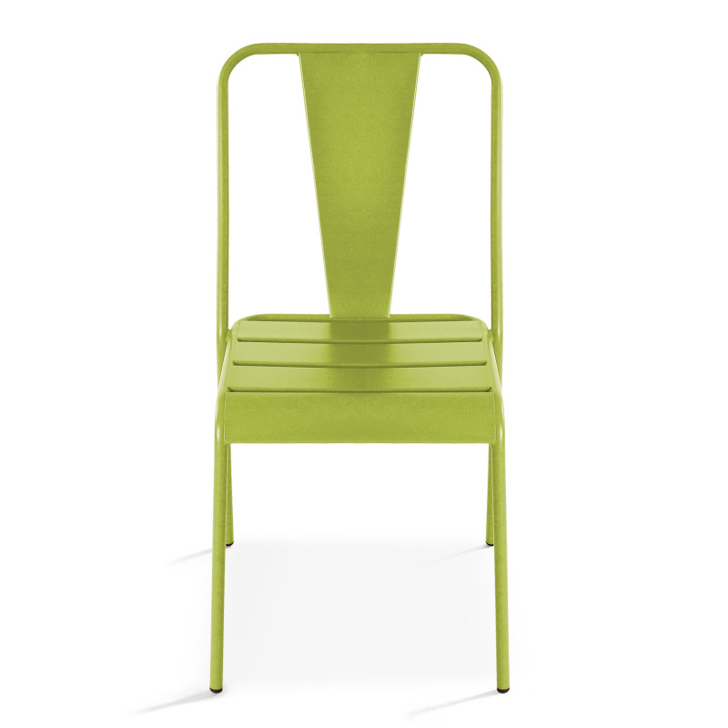 Chaise jardin vert en métal DIEPPE  (4/6)