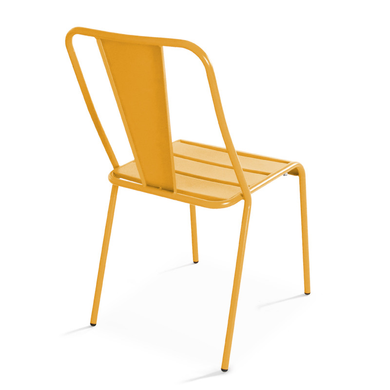 Chaise terrasse jaune en métal DIEPPE  (2/6)