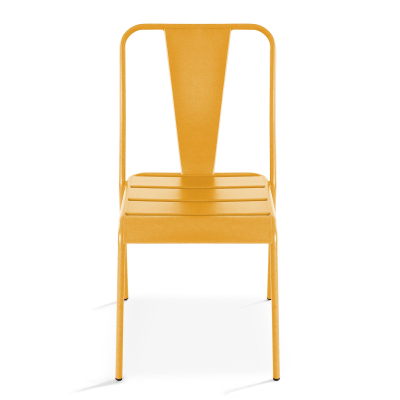 Chaise jardin jaune en métal DIEPPE  (4/6)