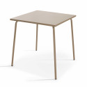 Table bistro carrée en métal taupe