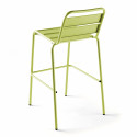 Tabouret en métal avec dossier VERT