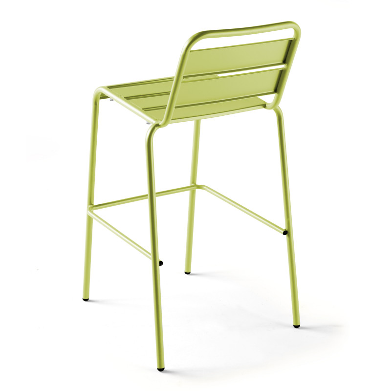 Tabouret en métal avec dossier VERT
