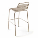 Tabouret en métal avec dossier TAUPE Tabouret en métal avec dossier TAUPE