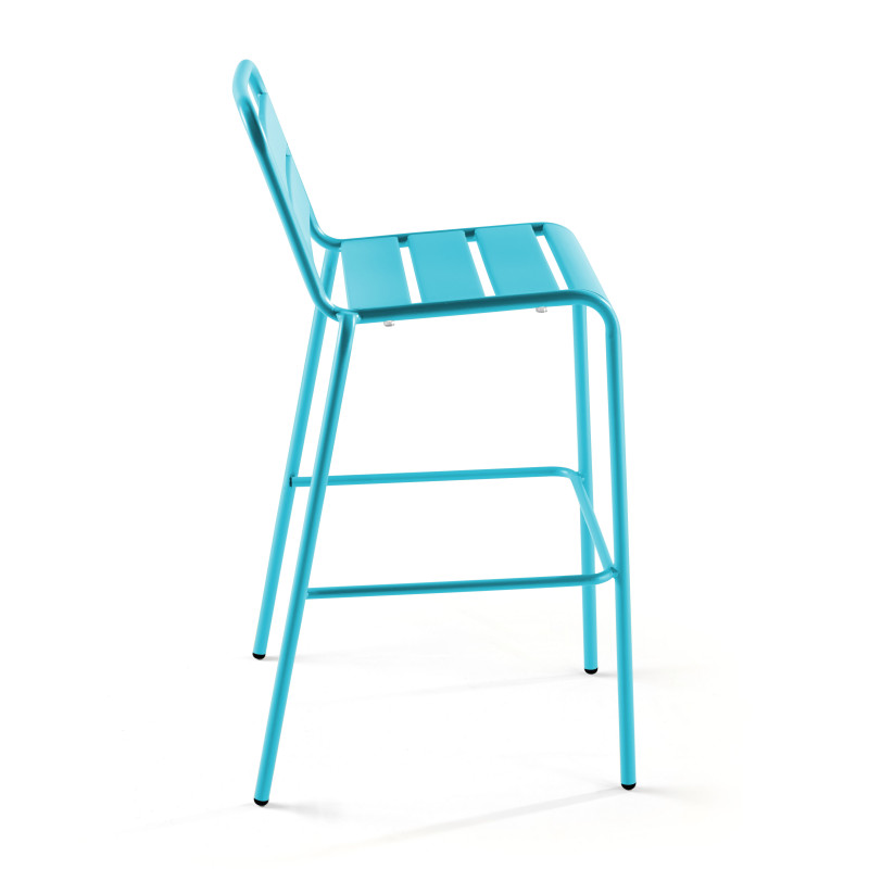 Chaise haute en métal BLEU (2/6)