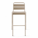 Chaise haute TAUPE en métal avec dossier Chaise haute TAUPE en métal avec dossier