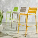 Tabouret haut en métal VERT, TAUPE et JAUNE Tabouret haut en métal VERT, TAUPE et JAUNE