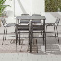 Tabouret haut en métal GRIS et table bar