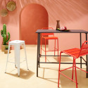 Tabouret en métal ROUGE