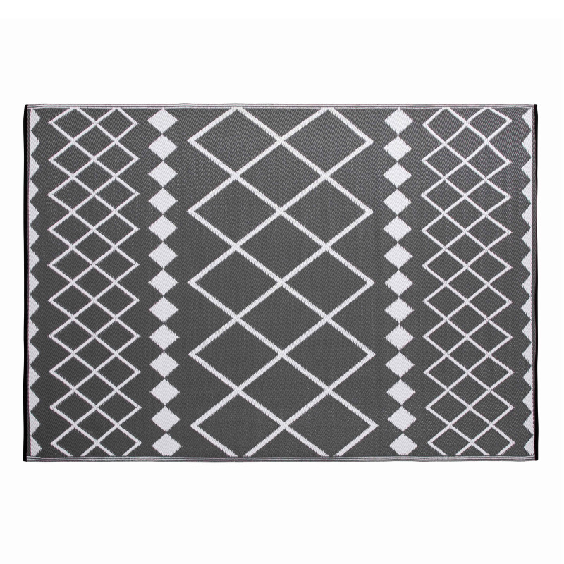 Tapis extérieur et intérieur gris à motifs