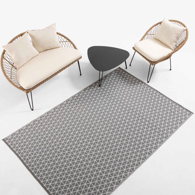 Grand tapis GRIS outdoor salon de jardin