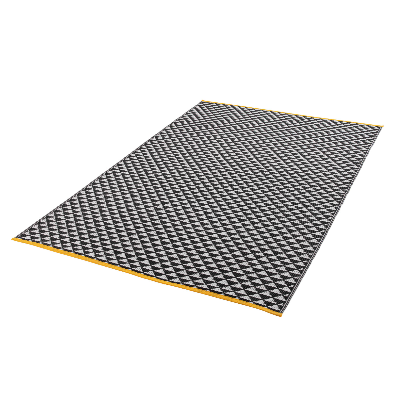 Tapis pvc NOIR BLANC et JAUNE intérieur et extérieur