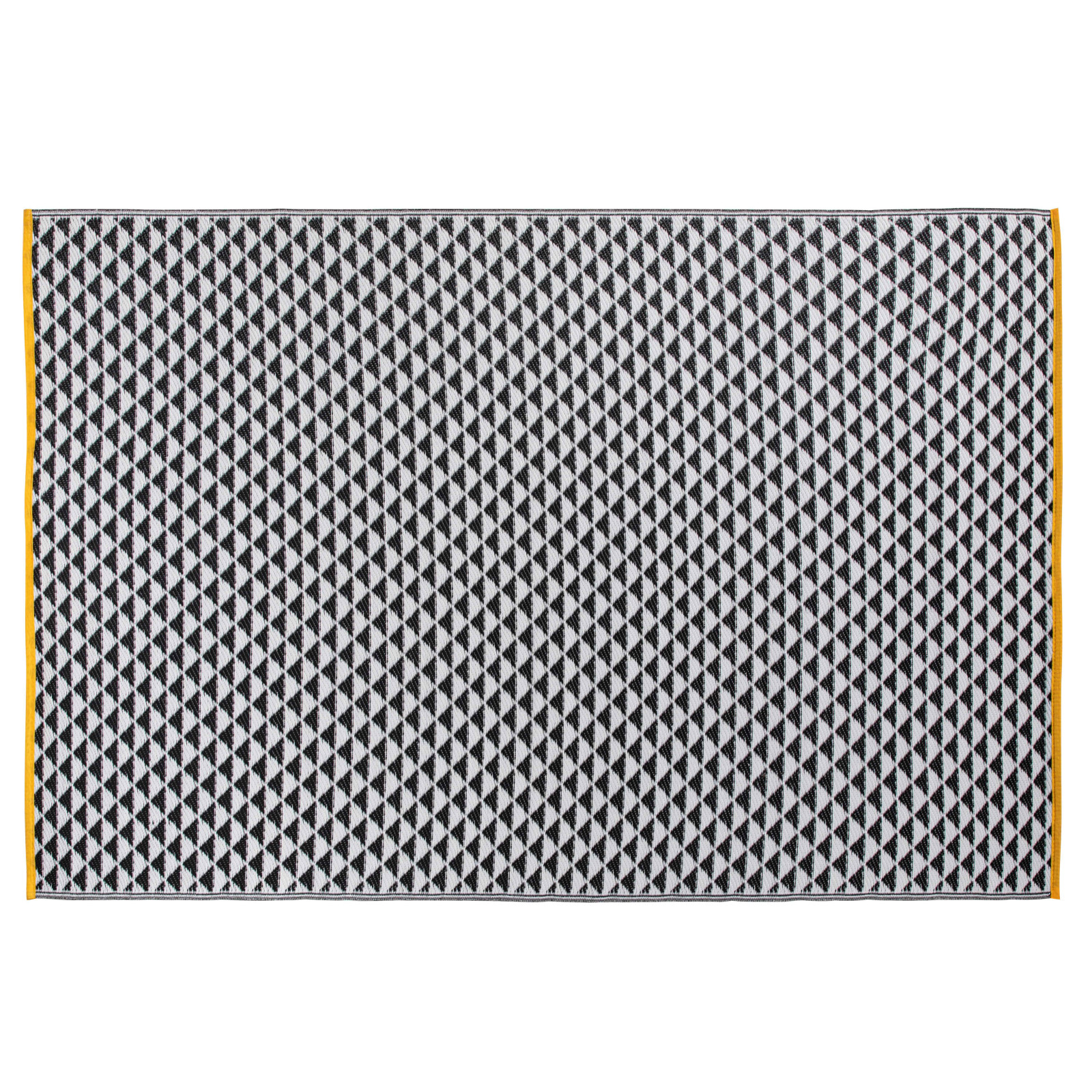 Grand tapis extérieur motif BLANC NOIR et JAUNE