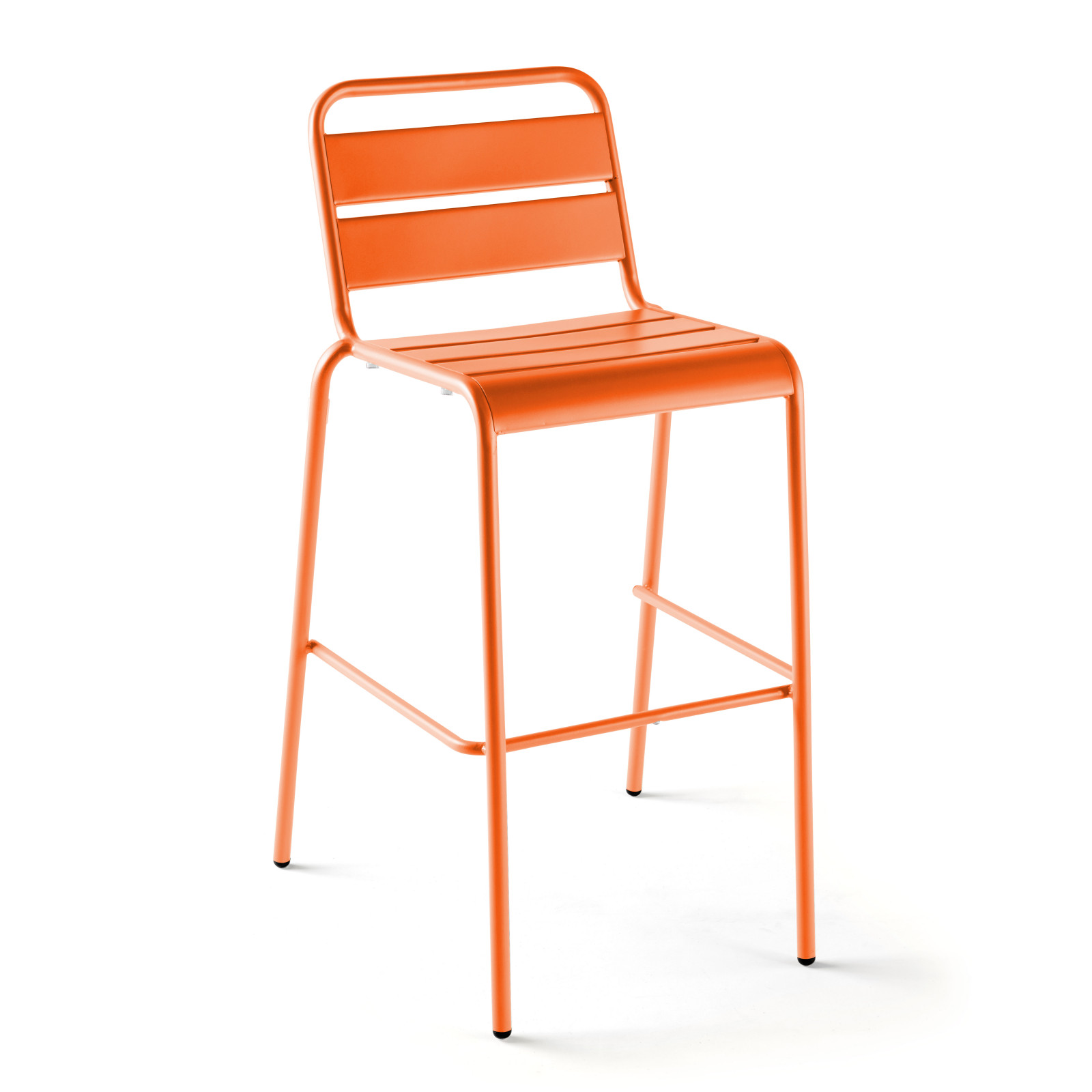 Tabouret en métal avec dossier ORANGE