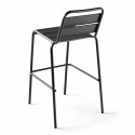 Chaise haute en métal avec dossier GRIS
